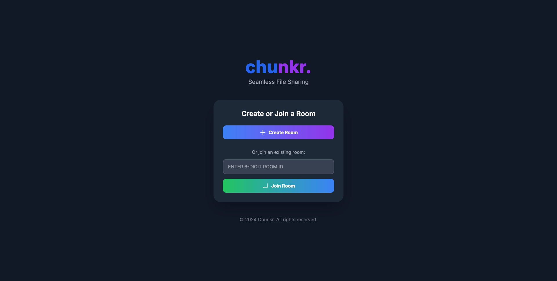 chunkr - A file sharing web app